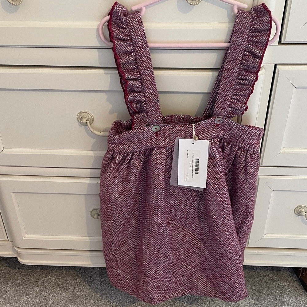Girls' Ruffled Strap Dress in Mauve Pink